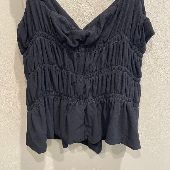 Reformation Ruched Waist Flutter Strap Tank Black - Size: Small - Picture 6 of 11